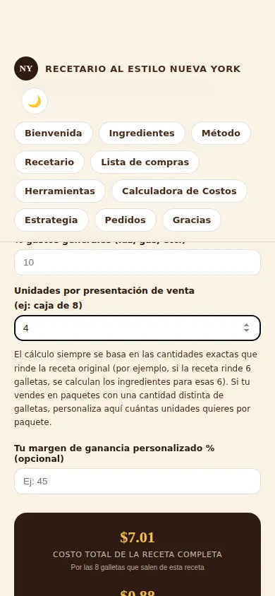 Calculadora de costos