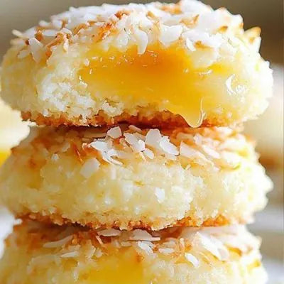 Galletas de Coco con Centro Suave de Dulce de Leche